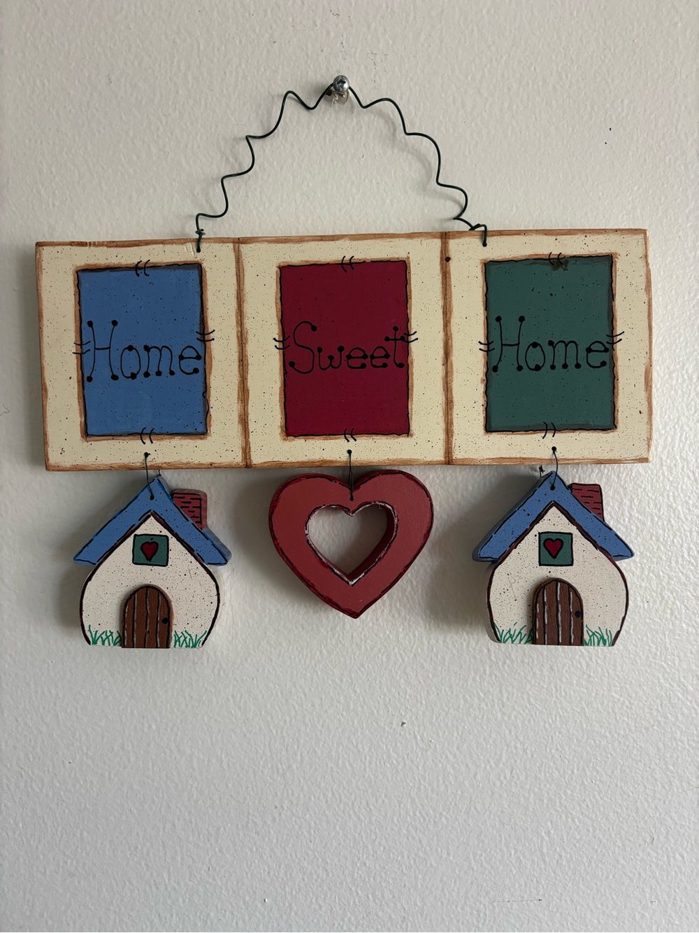 Vintage “Home Sweet Home" hanging plaque 10”